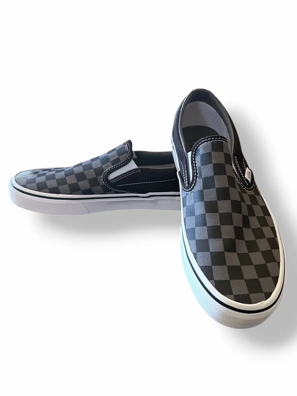 Vans Classic Slip-On Checkerboard Black Pewter US Men 7 Women 8.5 8 1/2 NIB